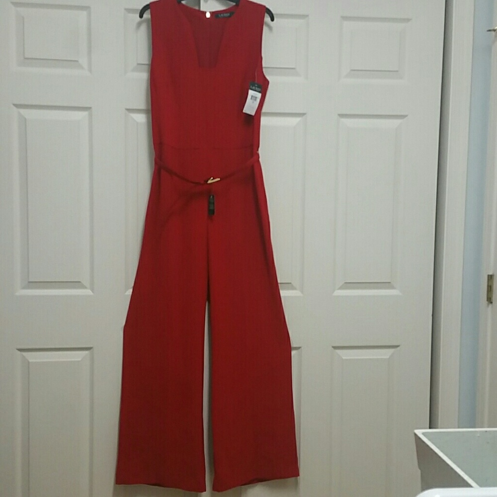 NWT Red Hot Size 12 Ralph Lauren Elegant Jumpsuit